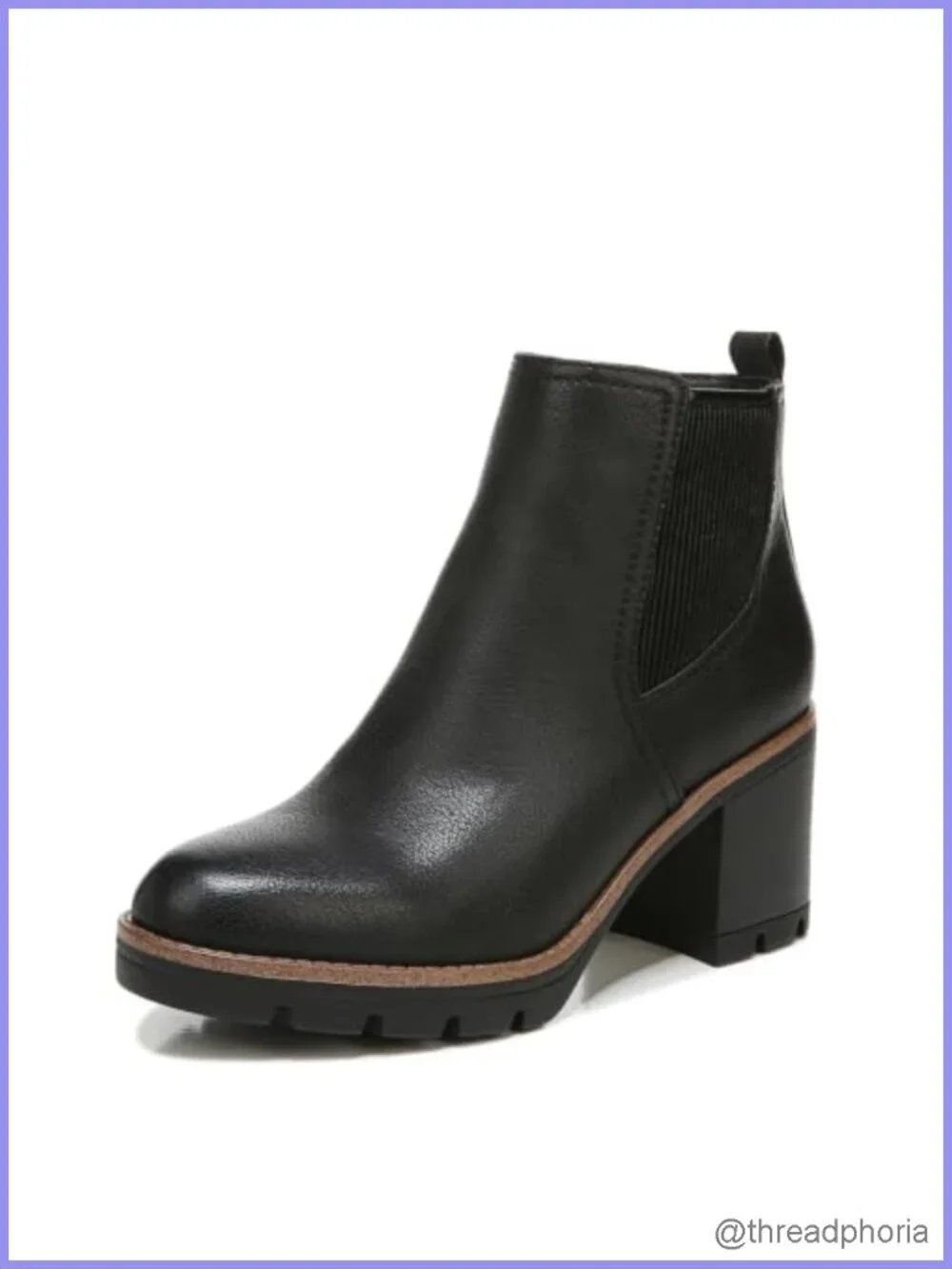 Water-Repellent Faux Suede Ankle Booties with Lug Sole & Block Heel